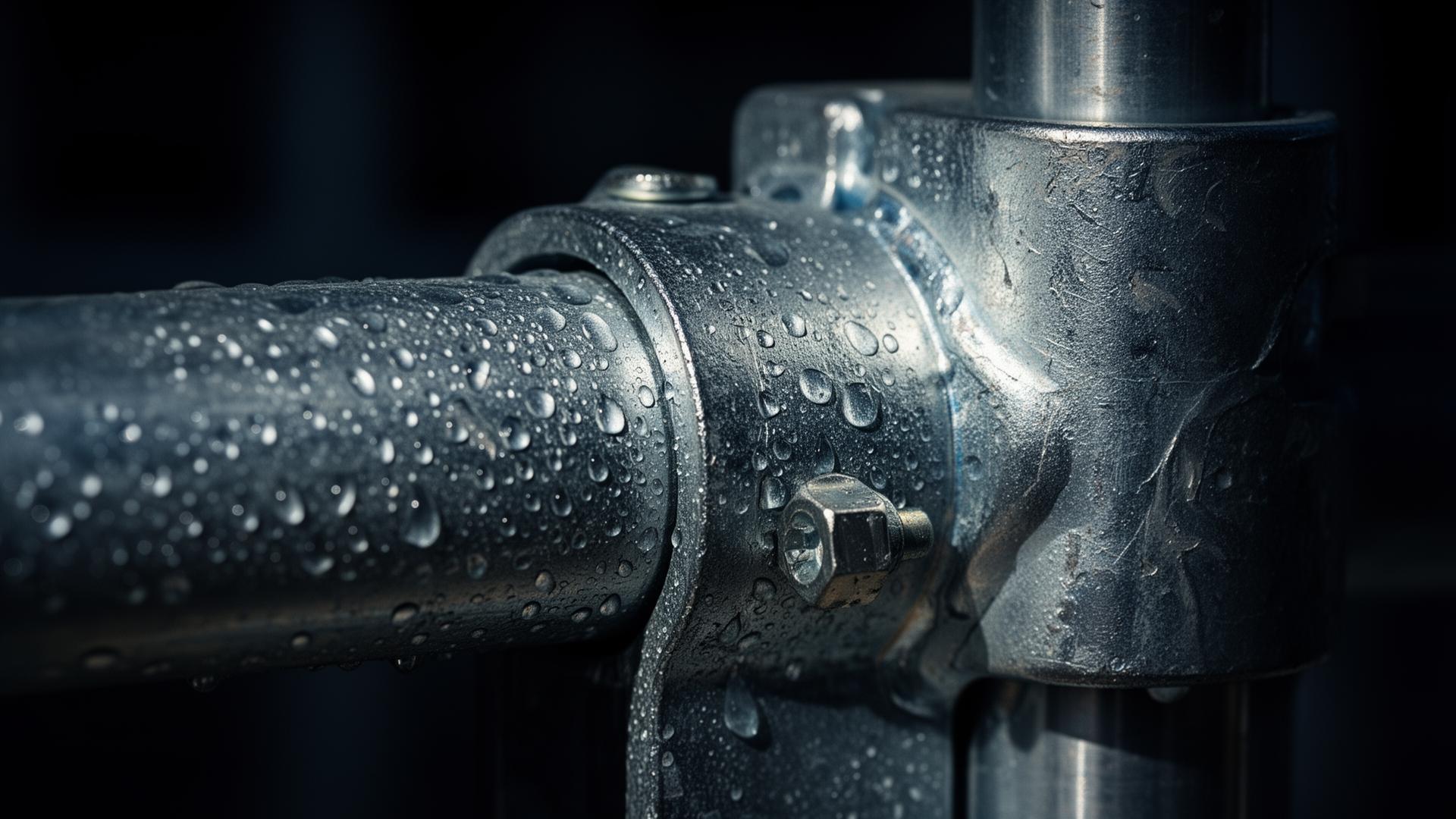 Detail of a scaffold tube coupler